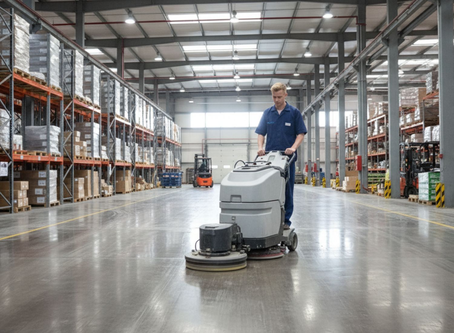 Warehouse Cleaning floor polishing